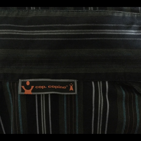 COP. COPINE PORTUGAL SHIRT DRESS COAT STRIPE BL GR - Picture 9 of 14